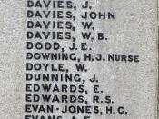 Name of Nurse Hilda Jessie Downing on Newtown War Memorial