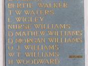 Name of Ellen Williams on St Mary's Church memorial, Cardigan